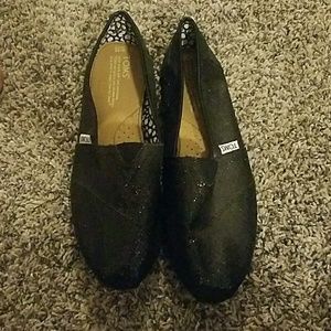 Black Glitter TOMS - NEVER WORN
