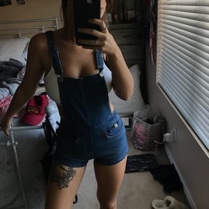 Denim short overalls from Pac sun