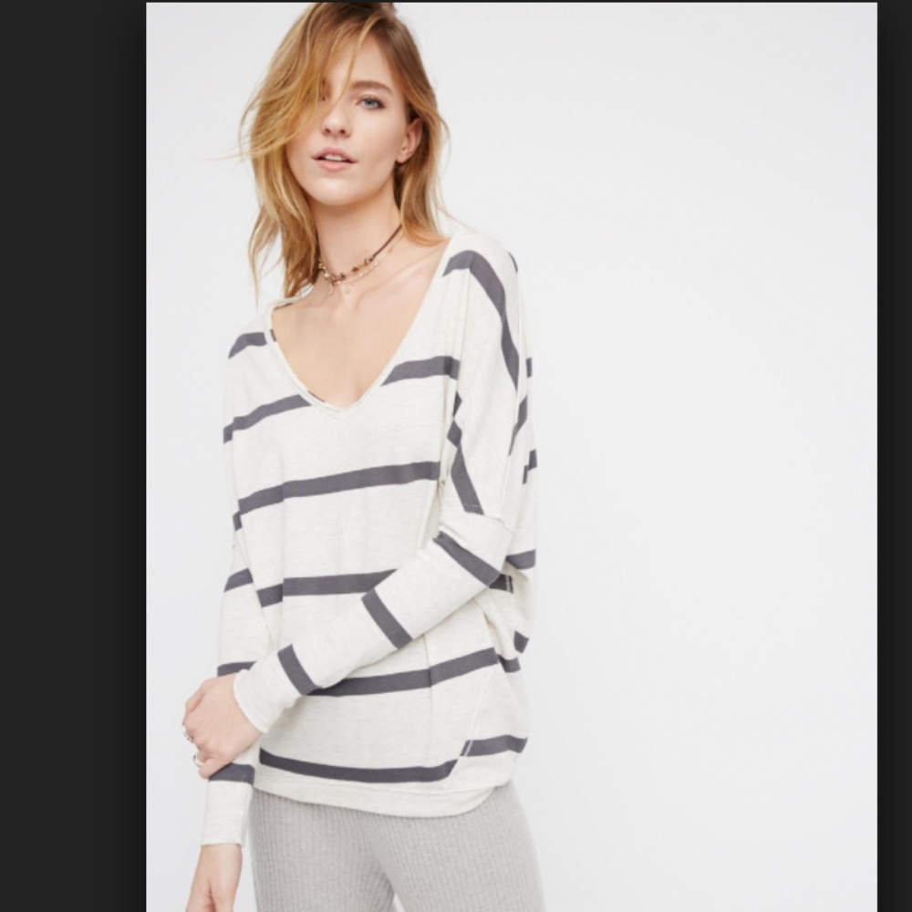 Free People Upstate Stripe Tee, XS