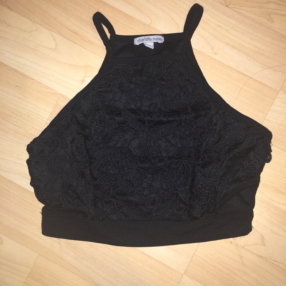 Lace textured crop top