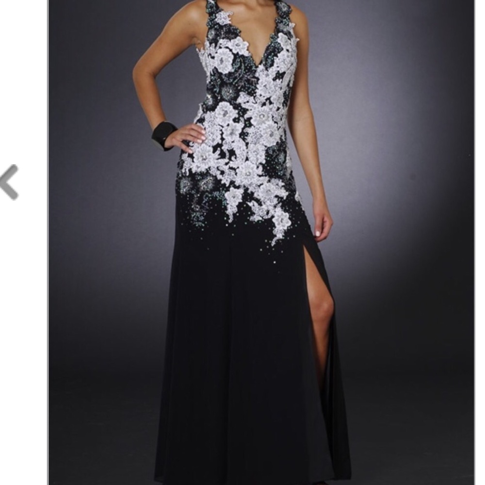 Sean Couture Collection floor length black gown