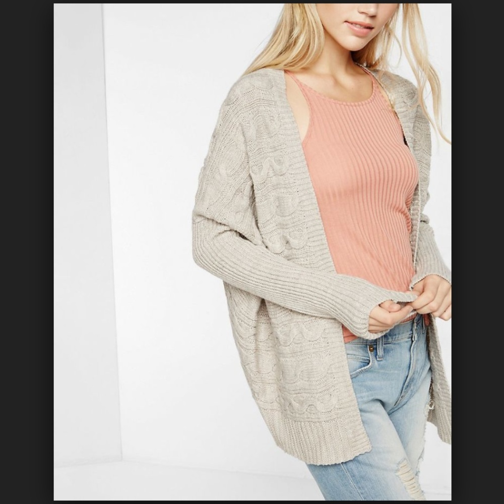 EXPRESS - Cross Back Cable Knit Cover-Up, XS