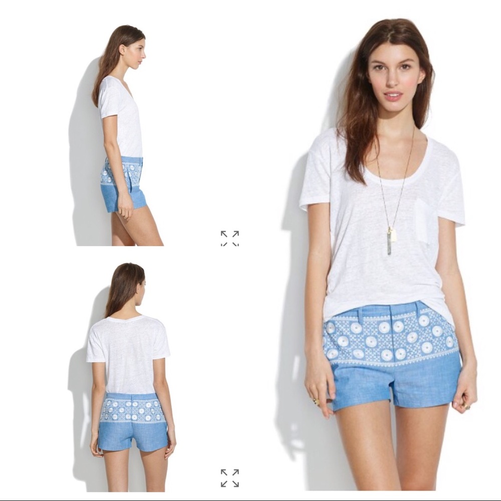 Madewell Chambray Sunstitch Shorts