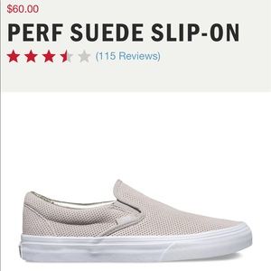Vans perforated suede slip on