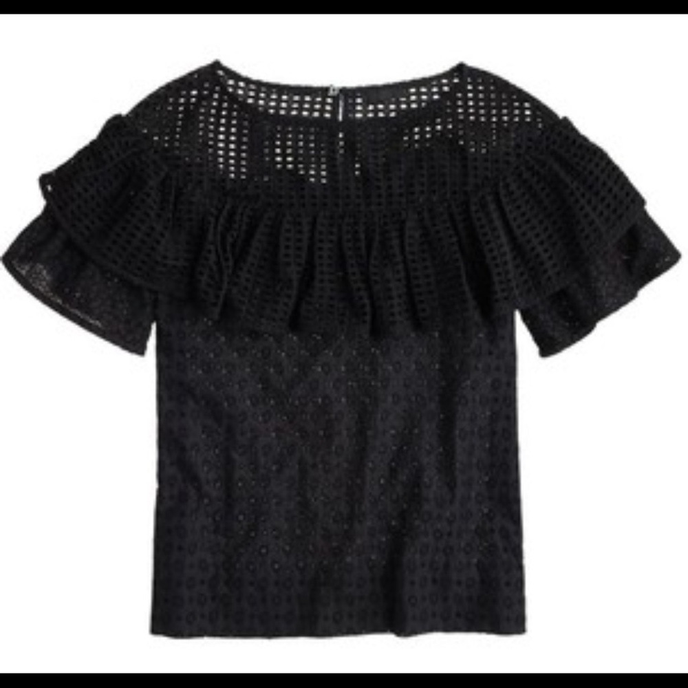 J Crew Collection flounce eyelet top A7877