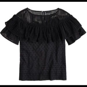 J Crew Collection flounce eyelet top A7877