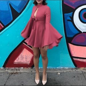 ‼️SOLD‼️ Mauve Nasty Gal Bell Sleeve Mini Dress