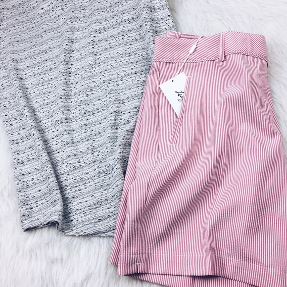 Lady Hagen seersucker pink white striped shorts - Picture 2 of 8