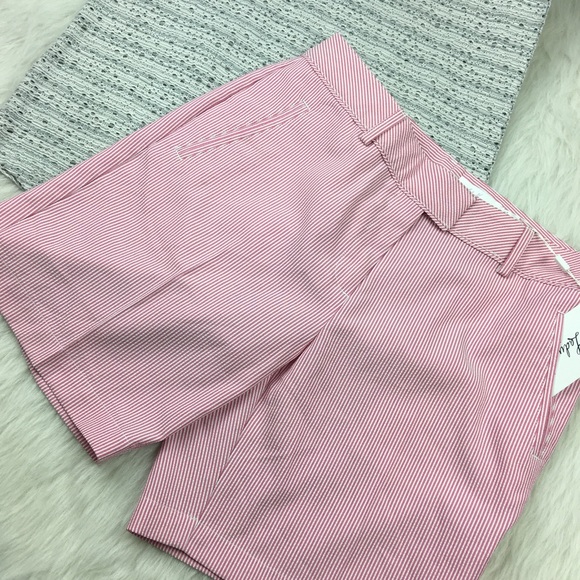 Lady Hagen seersucker pink white striped shorts - Picture 3 of 8