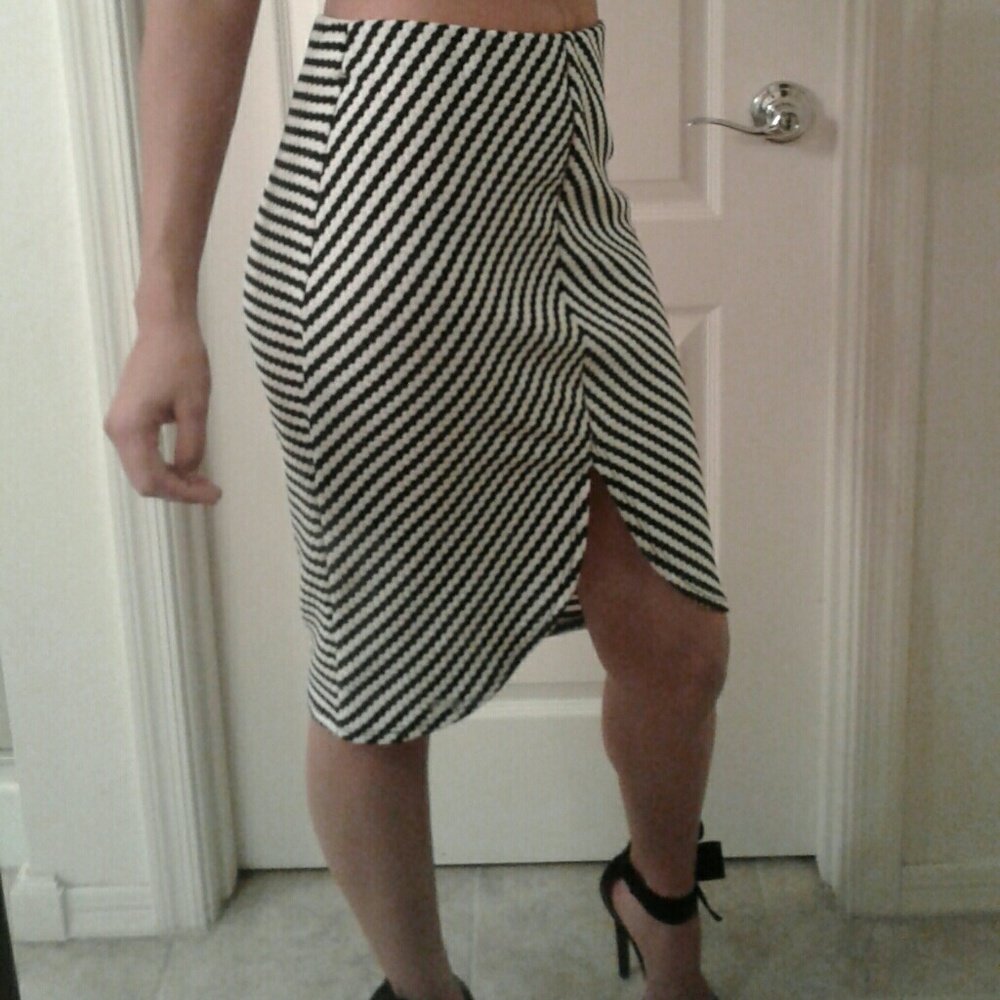 black and white skirt