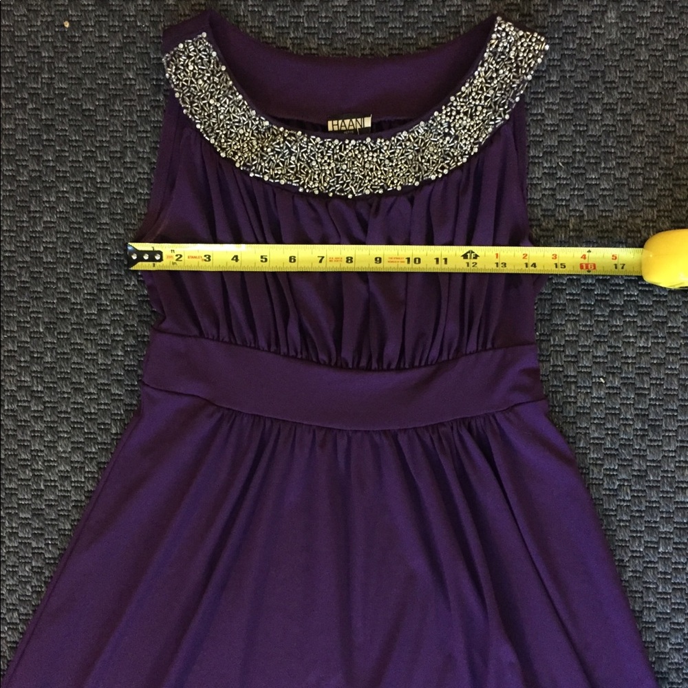 Plum Purple Dress - Beaded Empire Waist Dress - Picture 5 of 7