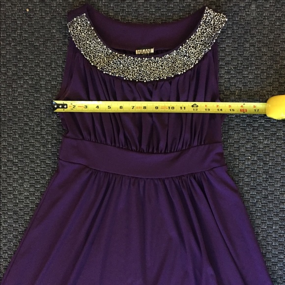 Plum Purple Dress - Beaded Empire Waist Dress - Picture 5 of 7