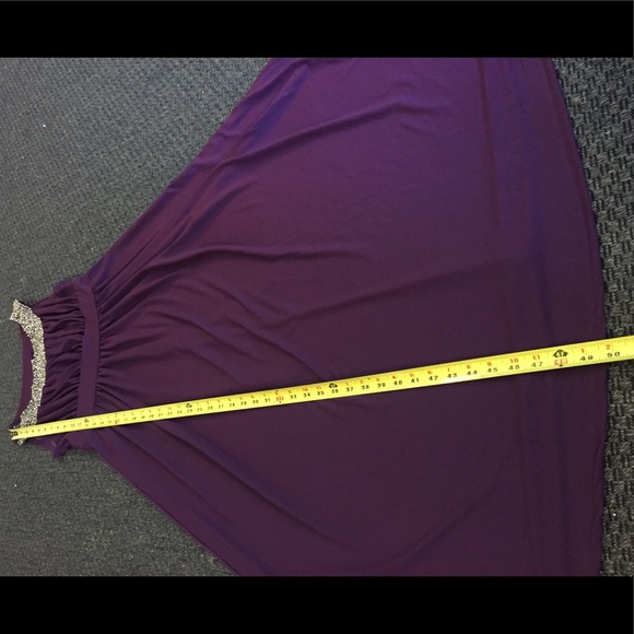 Plum Purple Dress - Beaded Empire Waist Dress - Picture 6 of 7