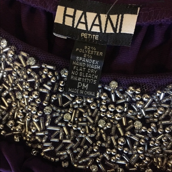 Plum Purple Dress - Beaded Empire Waist Dress - Picture 7 of 7