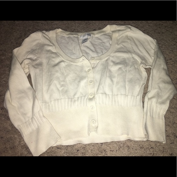 💚 H&M XS Cream button down sweater - Picture 1 of 3