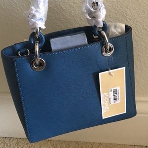 MICHAEL KORS CYNTHIA XS  SATCHEL-Steel Blue