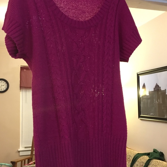 Adorable Old Navy Pink Short Sleeve Sweater Size L - Picture 10 of 12