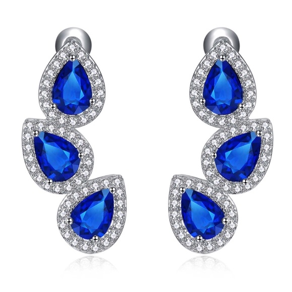 Jewelry - Swarovski Crystals The Rosaru Blue Earrings