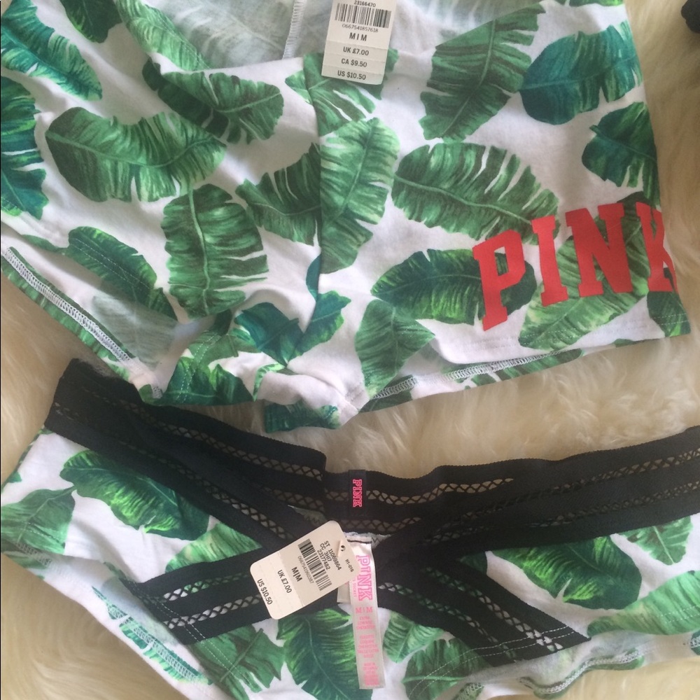 PINK Palm Print Panty and Boyshorts