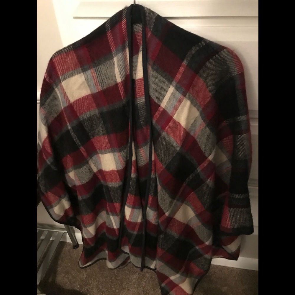 Topshop Plaid Poncho