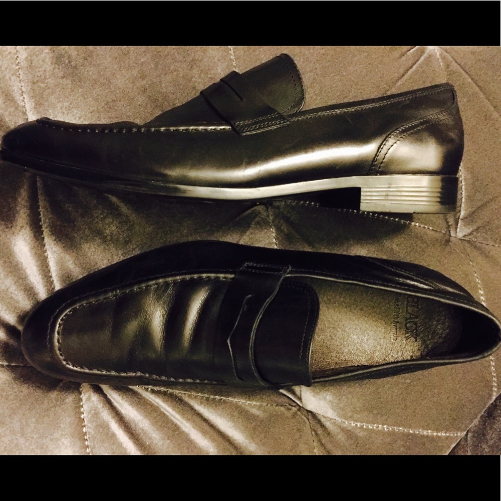 Men's Saks Fifth Ave Black Leather Shoes
