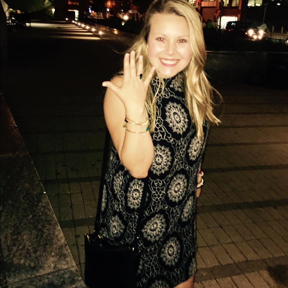 Francesca's Black and Gold pattern dress