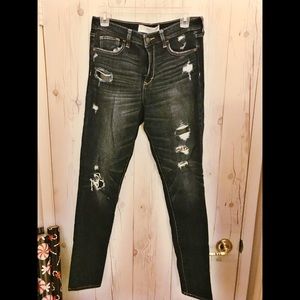 Abercrombie jeans, 6, gems, torn