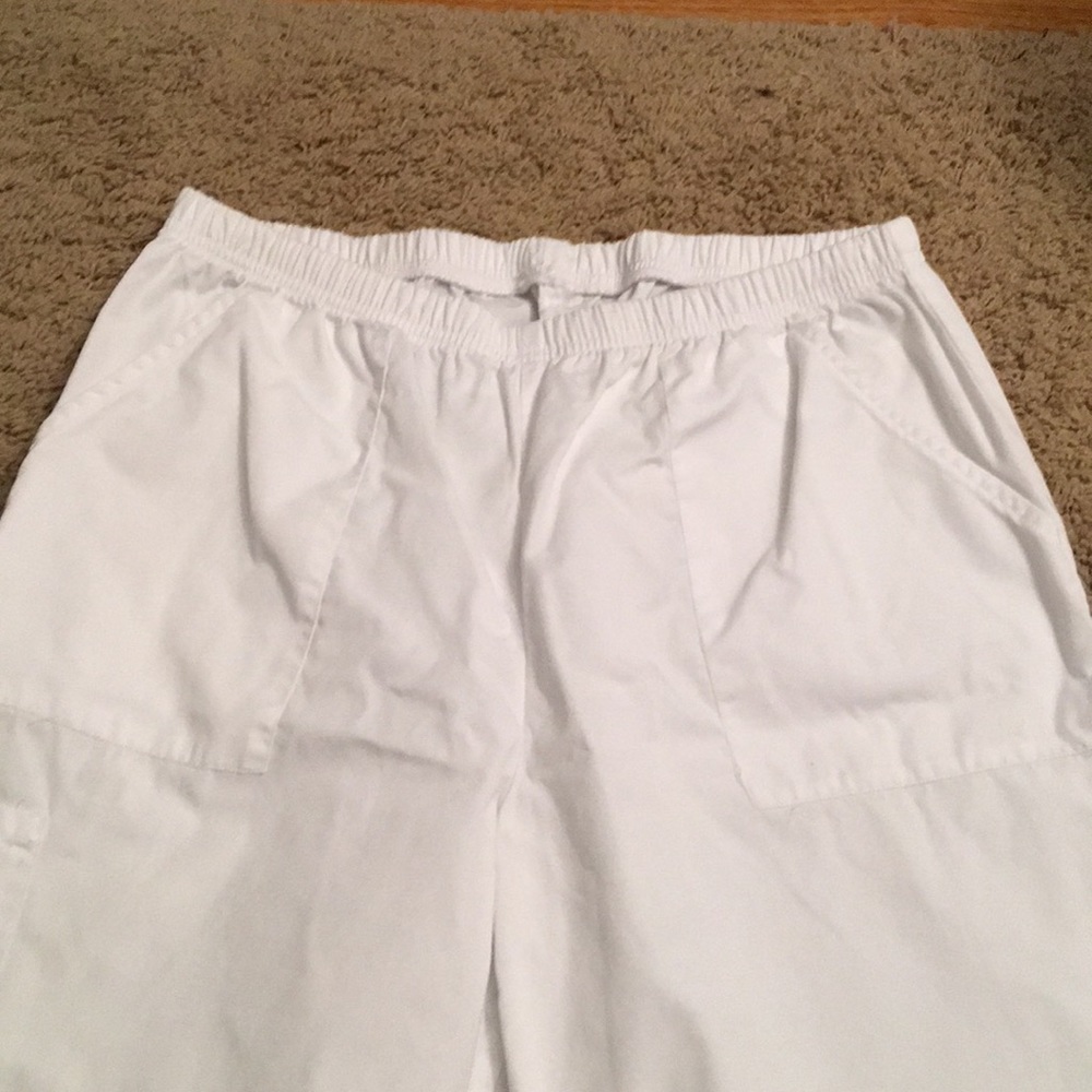 White scrub pants
