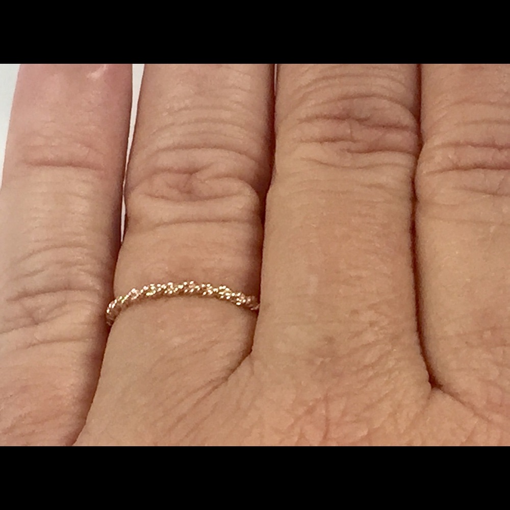 NWT 14kt rose solid gold 1.76 mm twisted rope band - Picture 5 of 5