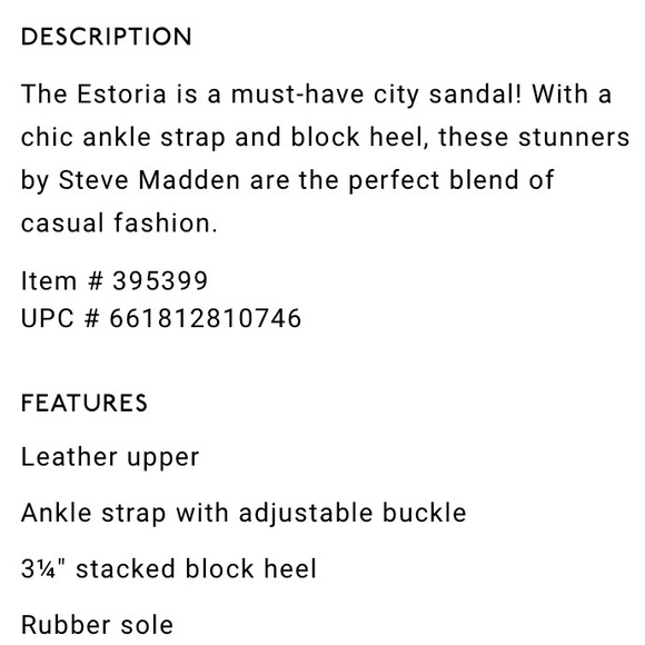 SOLD! Steve Madden Estoria Block Heel Sandals - Picture 7 of 7