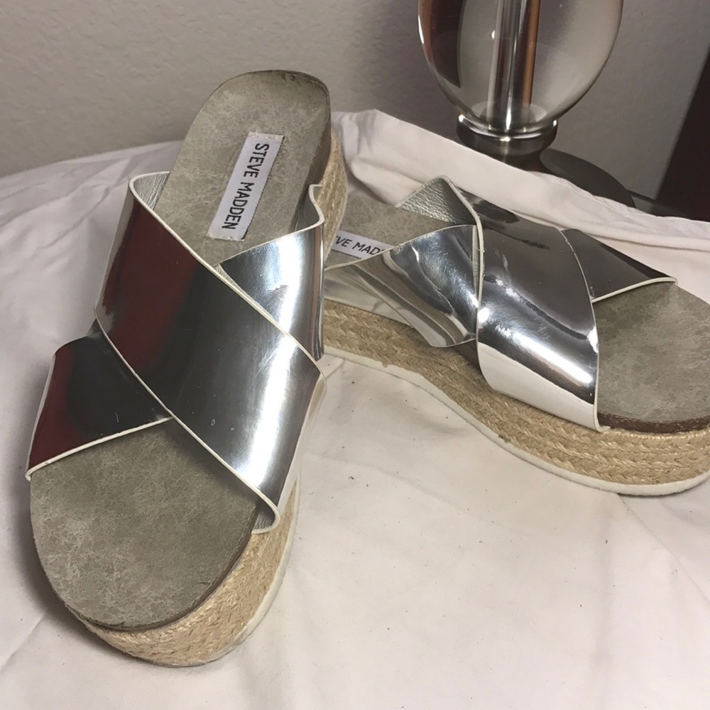 Steve Madden Silver platform sandals