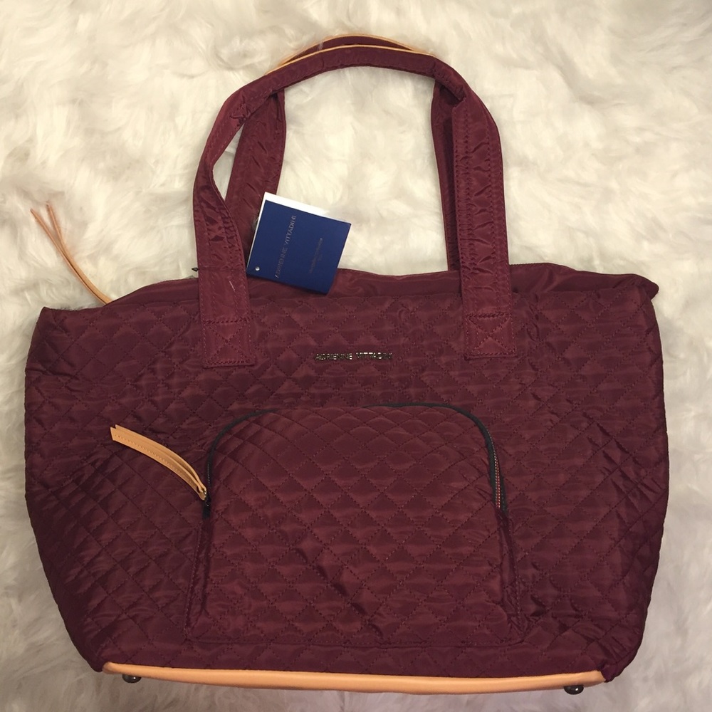 Adrienne Vittadini Maroon Travel Tote Bag