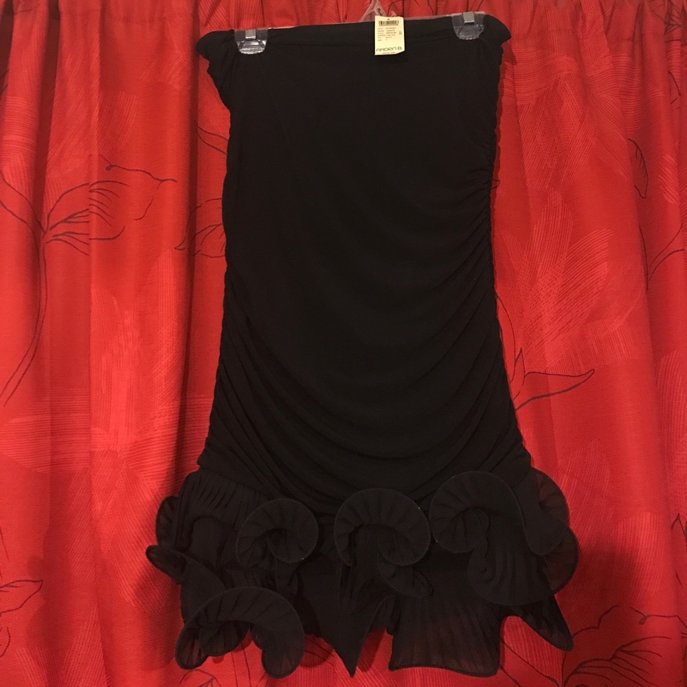 Strapless black dress