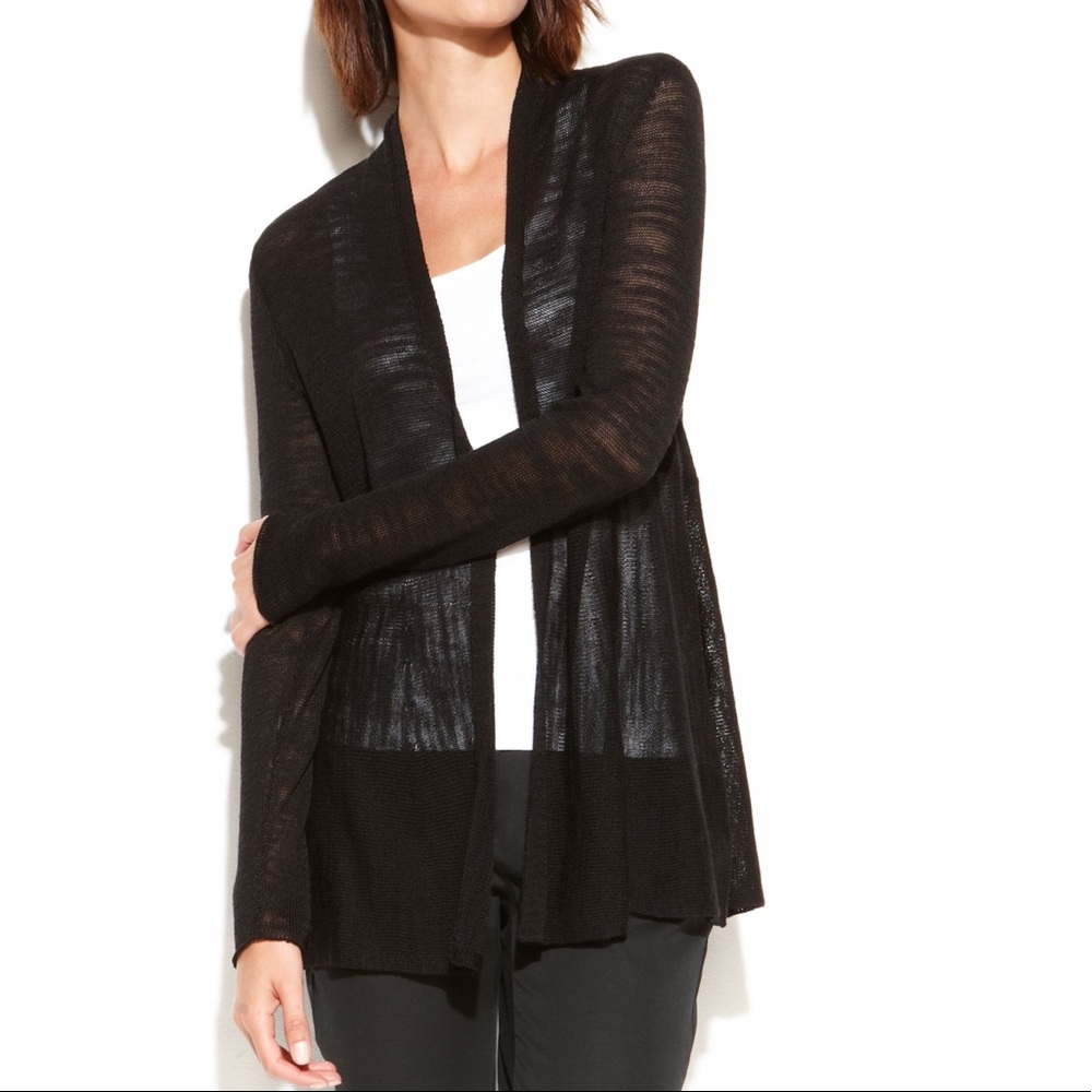 Eileen Fisher Longsleeve Sheer Open Front Cardigan