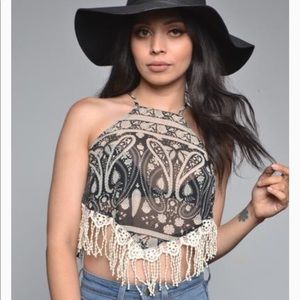 Mutrual Attractions Gypsy Sheer Halter Top
