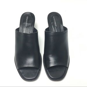 intentionally blank open-toe mule