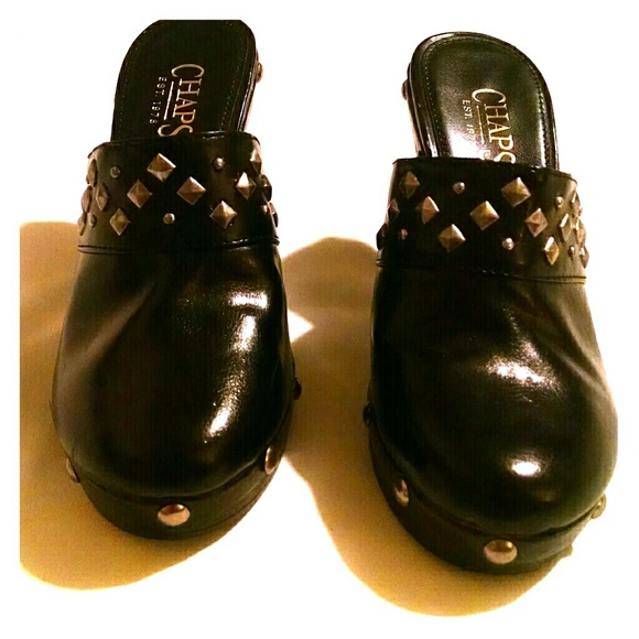 Chaps black leather clogs - Picture 2 of 4