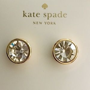 “kate spade" gold/cz stud earrings~GORGEOUS!!