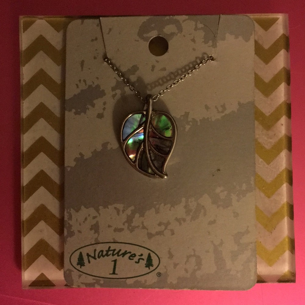 Abalone Shell Leaf Necklace