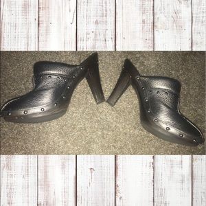 Michael Kors metallic studded clogs...