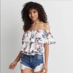 AEO Off The Shoulder Bubble Top