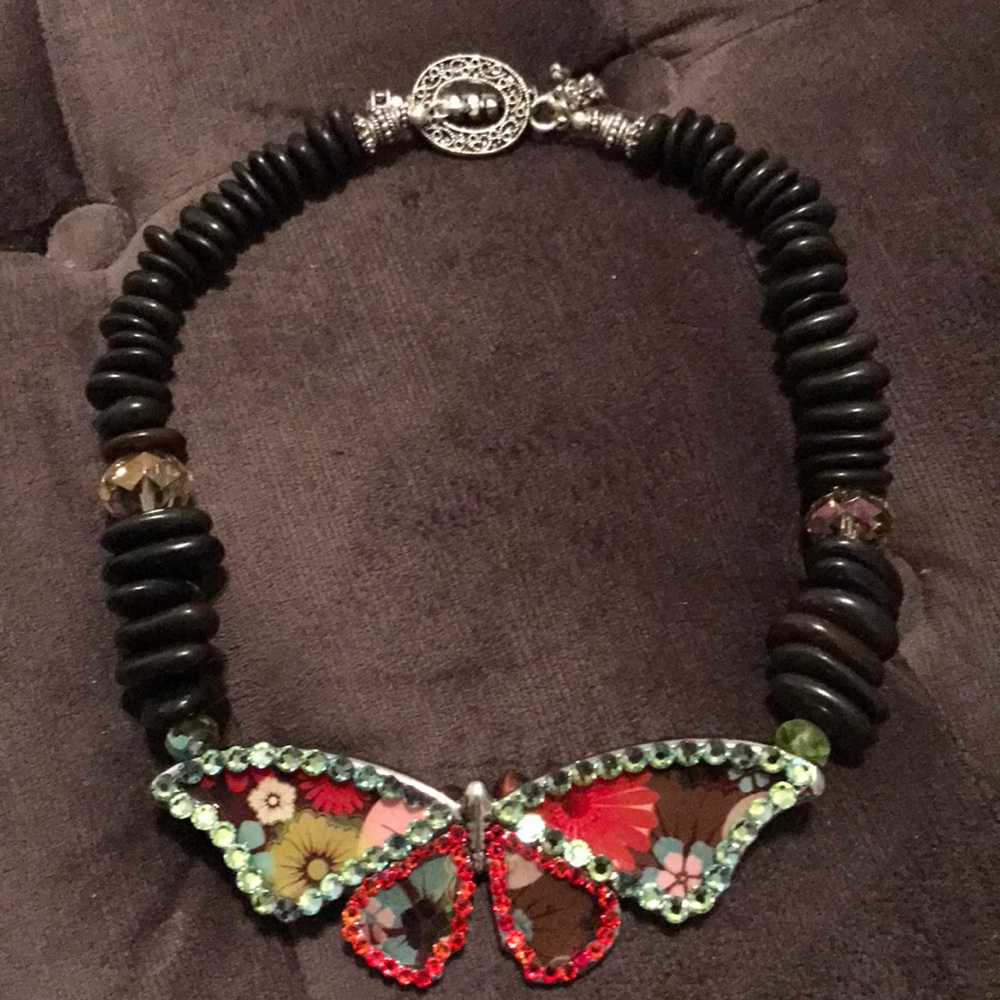 Butterfly Beaded choker Swarovski Crystal Necklace