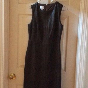 Faux leather slim dress