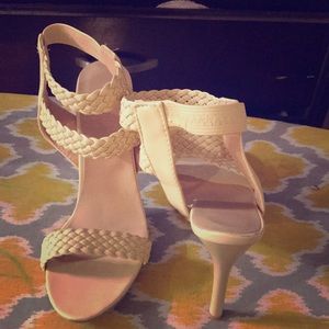 Cream strappy heels