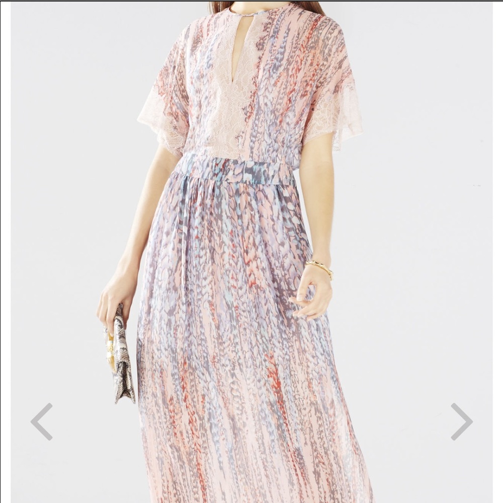 Bcbg christelle printed belle sleeve gown