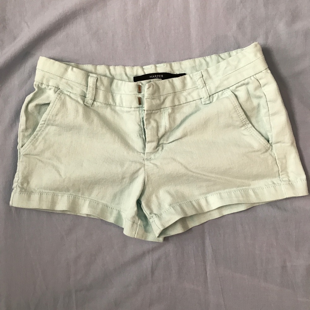 Mint colored shorts. Brand is Harper, size 26.