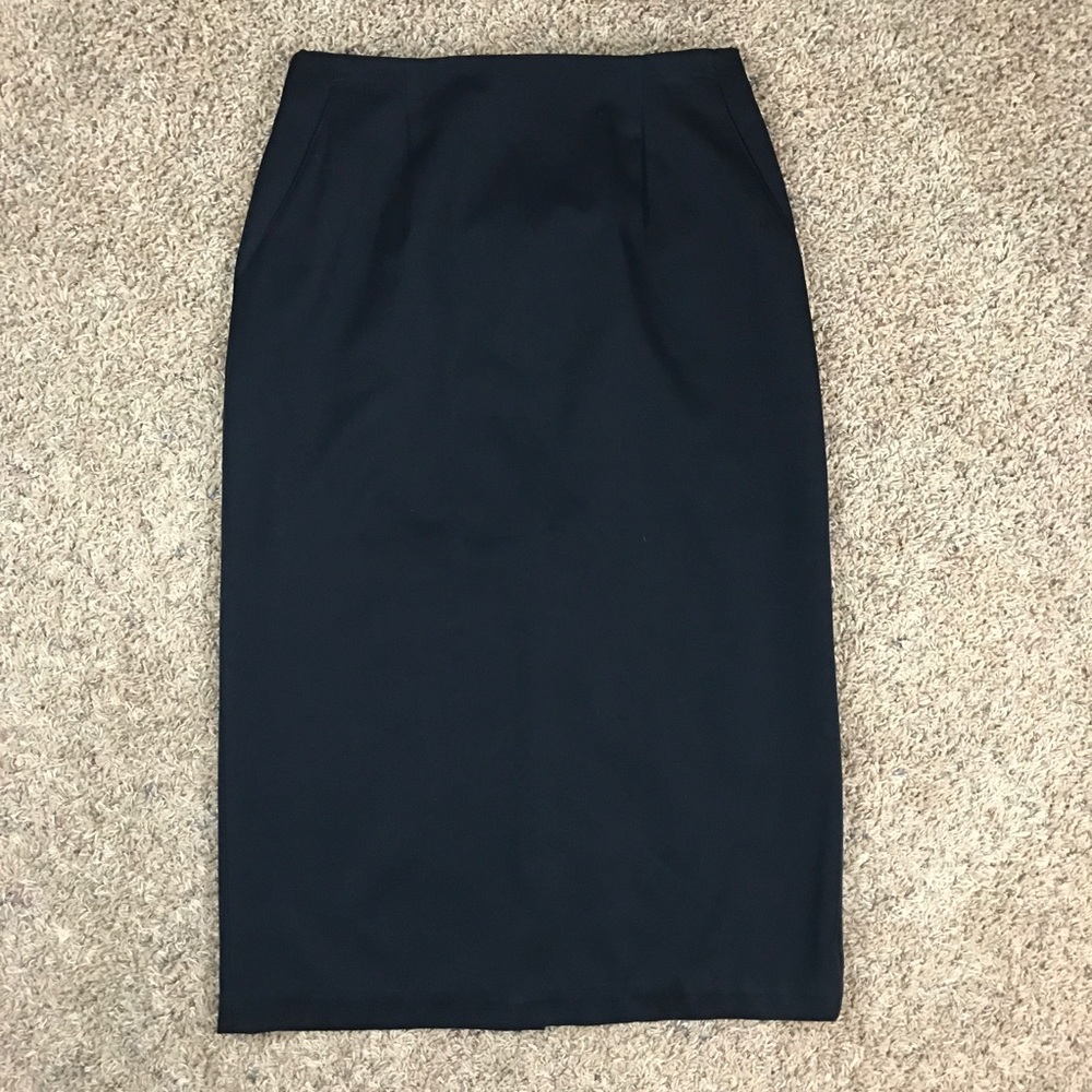 Haggar Black Pocketed Midi Pencil Skirt 10 Long