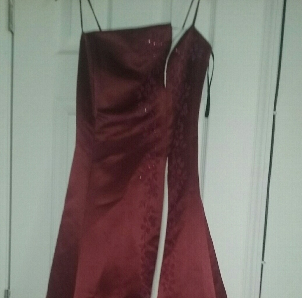 Red and white dress corsett back