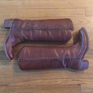 Frye-labeled Sabina style braided knee boot