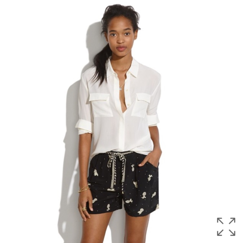 Sessun for Madewell Spain Pineapple Silk Shorts